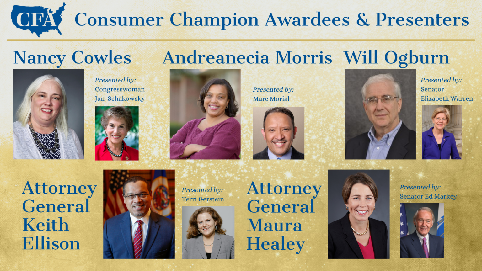 Consumer Champion Awardees Presenters